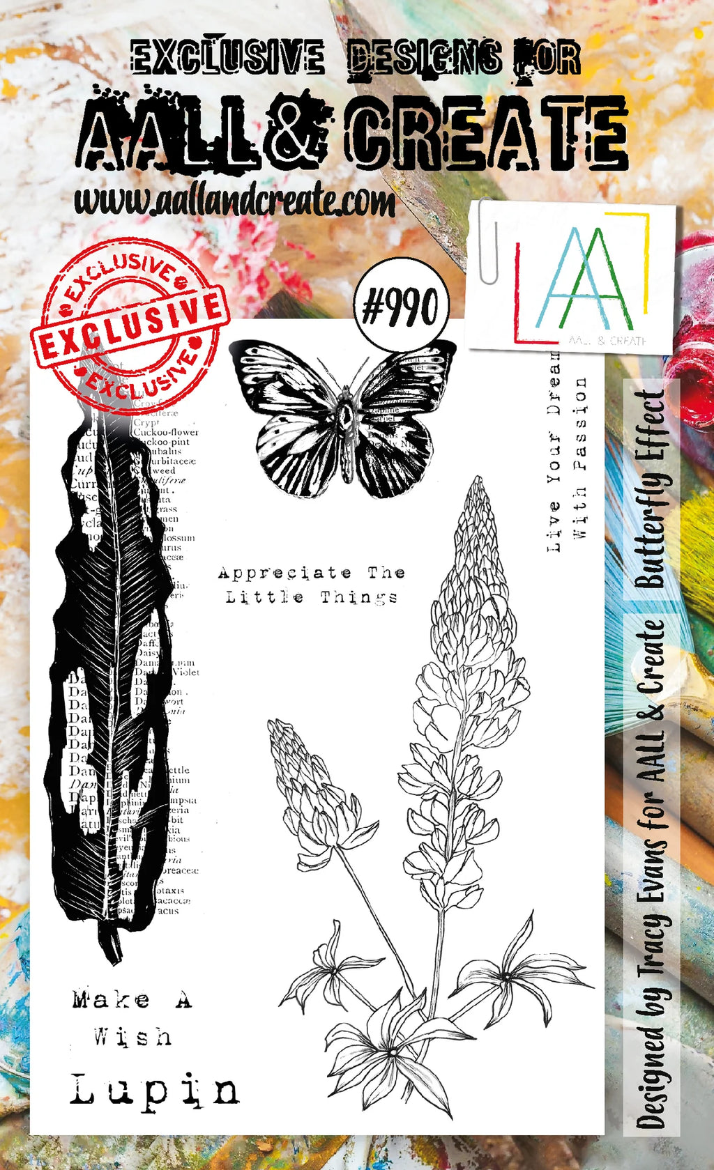AALL & Create - A6 - Clear Stamps - 990 - Tracy Evans - Butterfly Effect