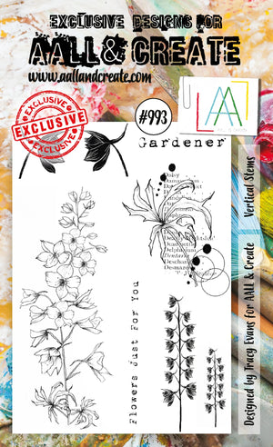 AALL & Create - A6 - Clear Stamps - 993 - Tracy Evans - Vertical Stems