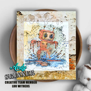 Creative Expressions - Rubber Cling Stamp - Andy Skinner - Bot-ology Rainy Day