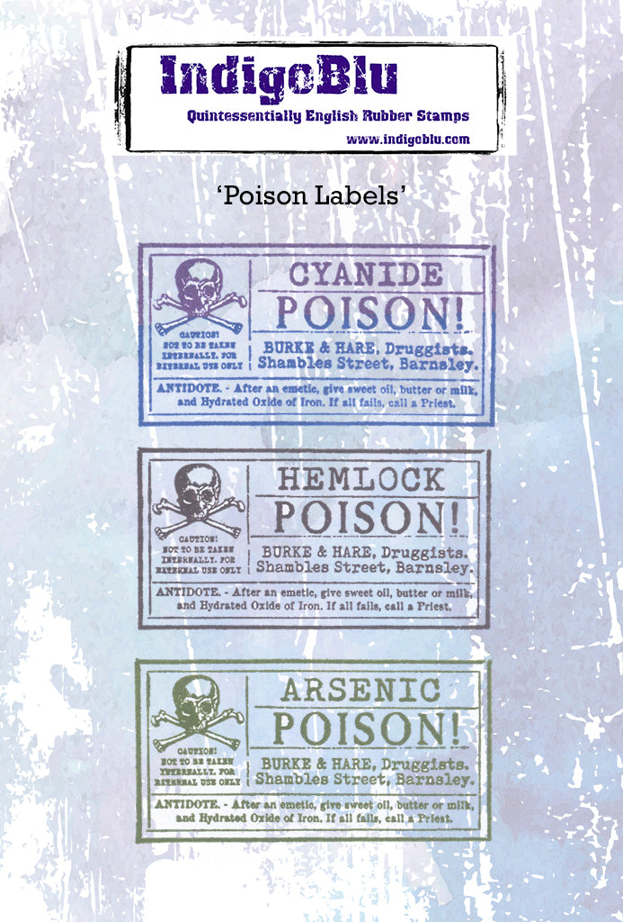 IndigoBlu - A6 - Cling Mounted Stamp - Poison Labels