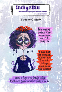 IndigoBlu - A6 - Cling Mounted Stamp - Spooky Granny