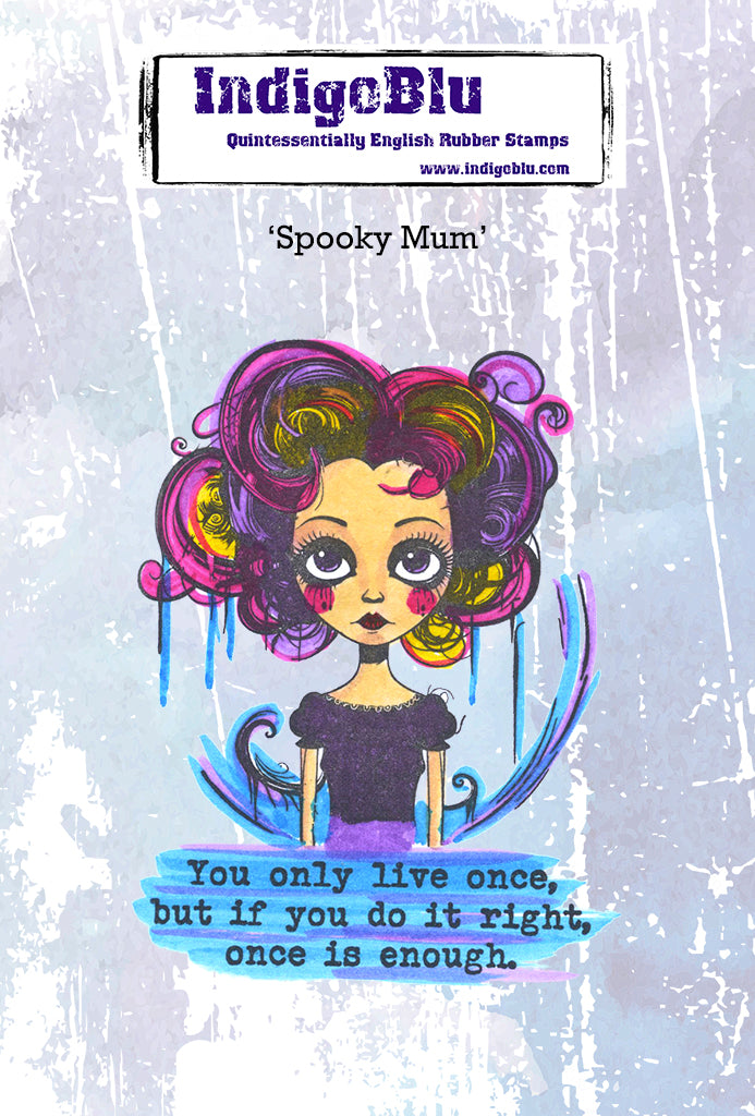 IndigoBlu - A6 - Cling Mounted Stamp - Spooky Mum