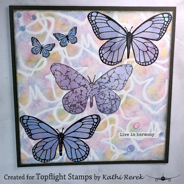 Visible Image - Entwined Butterflies - Stencil