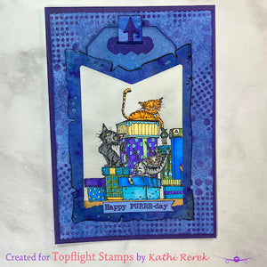 AALL & Create - A6 - Clear Stamps - 1214 - Author De Mwa - Ribboned Whisker Wonders