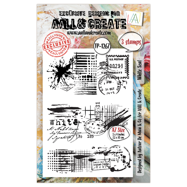 AALL & Create - A7 - Clear Stamps - 1267 - Autour De Mwa - White Seal