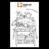 Hobby Art Stamps - A6 - Clear Polymer Stamp Set - Busy in the Garden