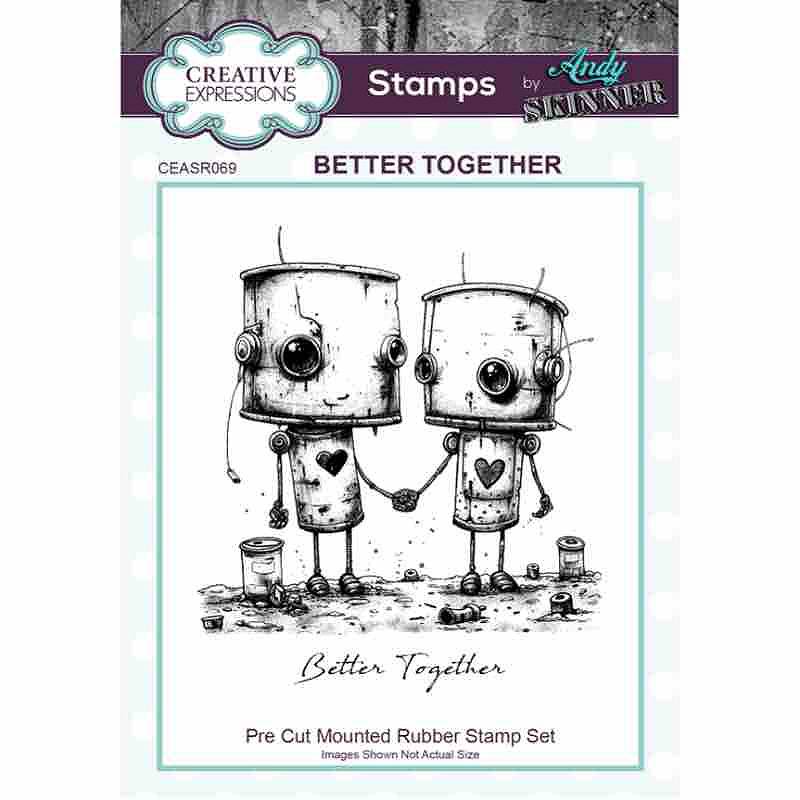 Creative Expressions - Rubber Cling Stamp - Andy Skinner - Bot-ology Better Together