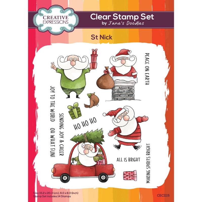 Creative Expressions - 6 x 8 - Clear Stamp Set - Jane's Doodles - St Nick