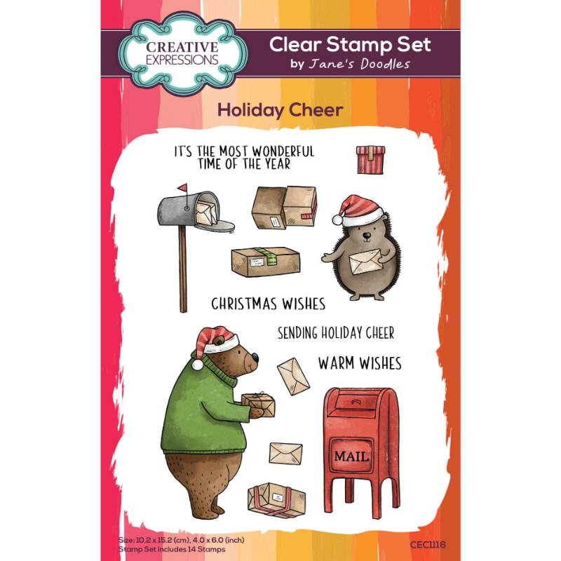 Creative Expressions - A6 - Clear Stamp Set - Jane's Doodles - Holiday Cheer