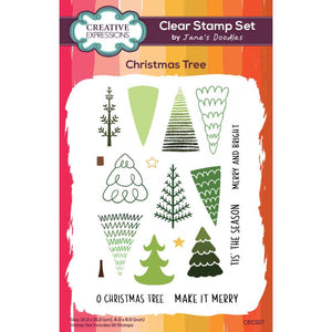 Creative Expressions - A6 - Clear Stamp Set - Jane's Doodles - Christmas Tree