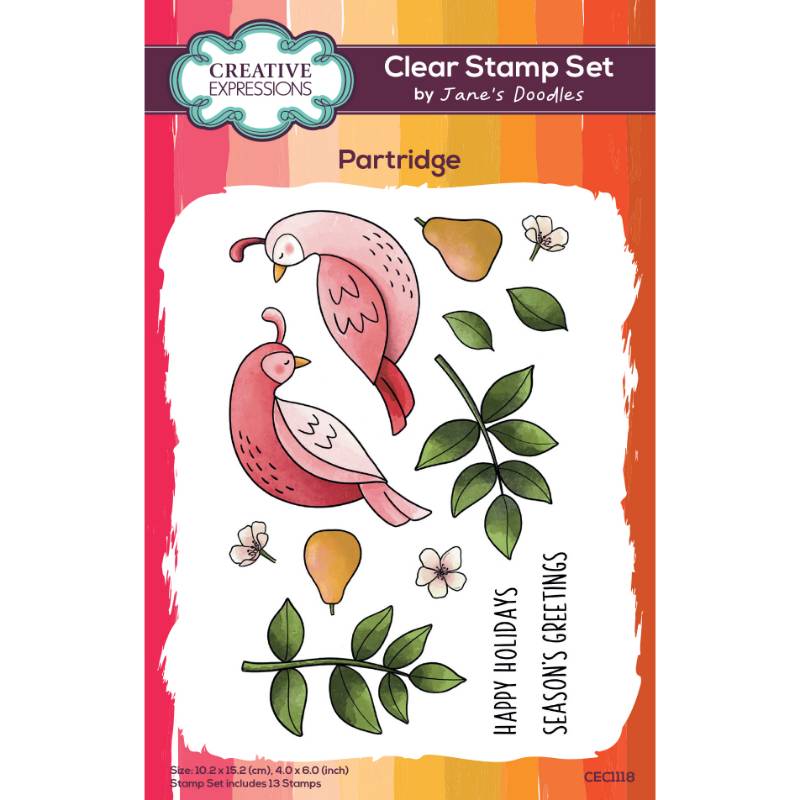 Creative Expressions - A6 - Clear Stamp Set - Jane's Doodles - Partridge