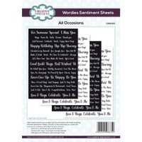 Creative Expressions - Wordies Sentiment Sheets - All Occasion