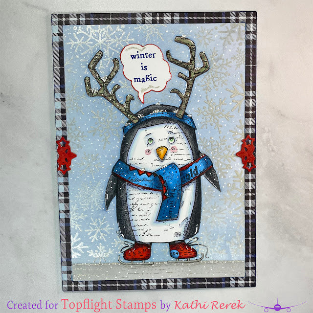 Crafty Individuals - Unmounted Rubber Stamp - 557 - Pablo the Penguin - Designed by Sharon Bates