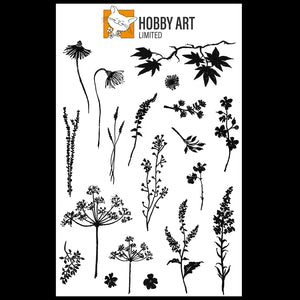 Hobby Art Stamps - Clear Polymer Stamp Set - A5 - Mini Blooms