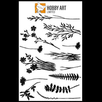 Hobby Art Stamps - Clear Polymer Stamp Set - A5 - Anna's Wildflowers