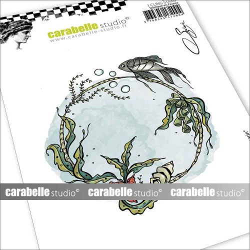 Carabelle Studio - A6 - Rubber Cling Stamp Set - Soizic - Ocean Circle