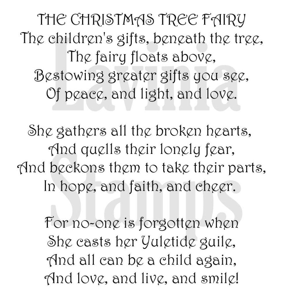 Lavinia - Clear Polymer Stamp - Christmas Tree Fairy Verse - LAV345