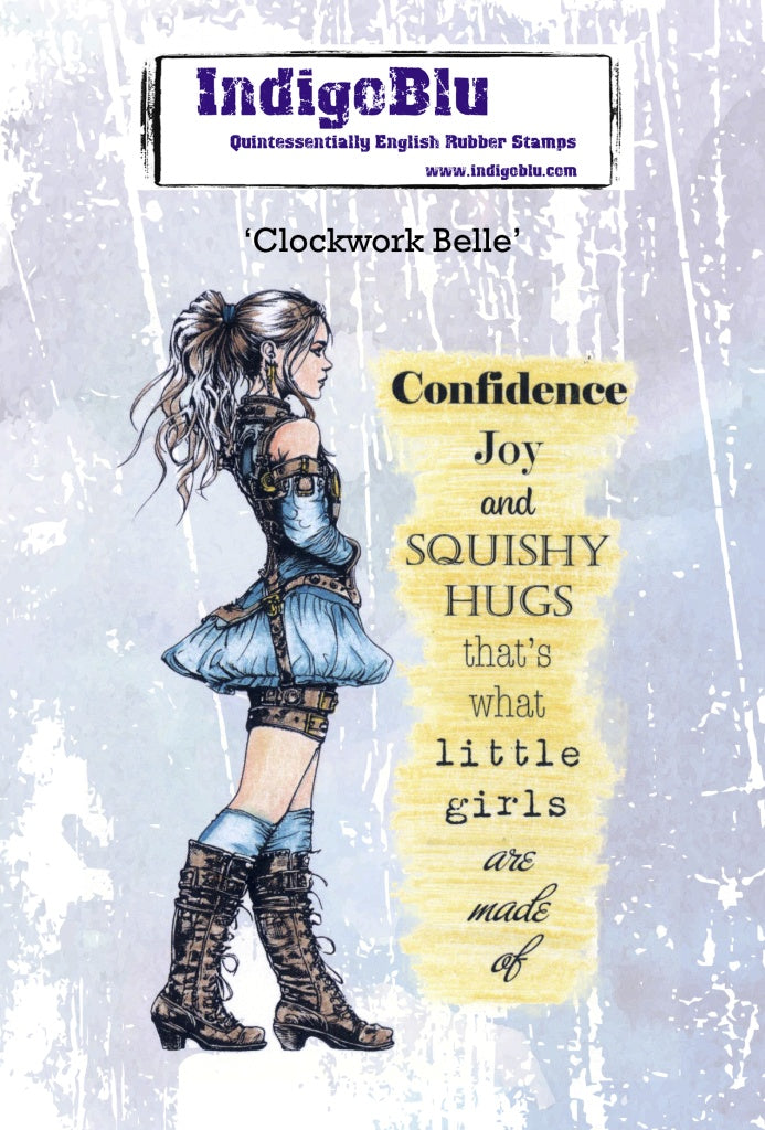 IndigoBlu - Cling Mounted Stamp - A6 - Clockwise Belle