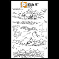 Hobby Art Stamps - Clear Polymer Stamp Set - A5 - Farm Scenes