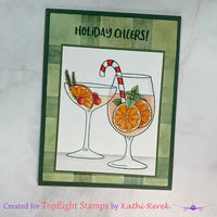 Creative Expressions - 6 x 8 - Clear Stamp Set - Jane's Doodles - Holiday Cheers