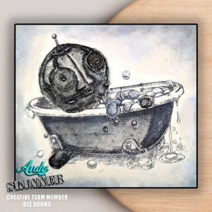 Creative Expressions - Rubber Cling Stamp - Andy Skinner - Bot-ology Wash Your Worries Away