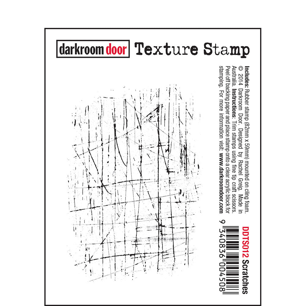 Darkroom Door - Texture - Scratches - Red Rubber Cling Stamp