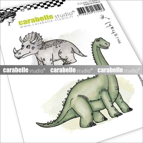 Carabelle Studio - A6 - Rubber Cling Stamp Set - Mistrahl - Dinosaurs
