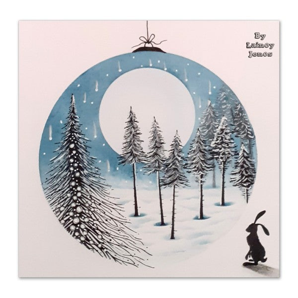 winter tree rubber stamp Lavinia - Small Pine Trees - Clear Polymer Stamp