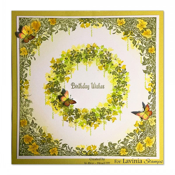 Lavinia - Wild Leaf Corner - Clear Polymer Stamp