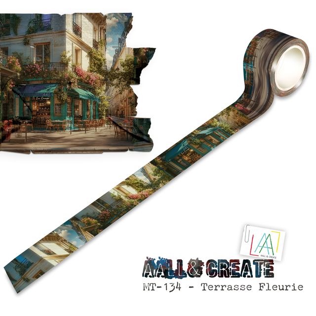 AALL & Create - Washi Tape - 134 - Artour de Mwa - Terrasse Fleurie