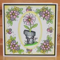 Hobby Art Stamps - Clear Polymer Stamp Set - A5 - Floral Patchwork