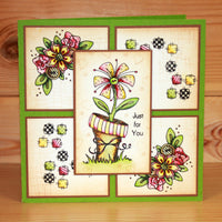 Hobby Art Stamps - Clear Polymer Stamp Set - A5 - Floral Patchwork