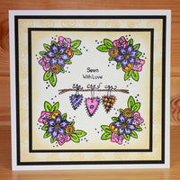 Hobby Art Stamps - Clear Polymer Stamp Set - A5 - Floral Patchwork