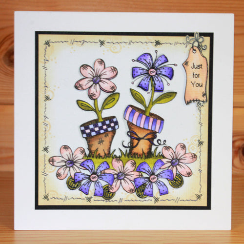 Hobby Art Stamps - Clear Polymer Stamp Set - A5 - Floral Patchwork