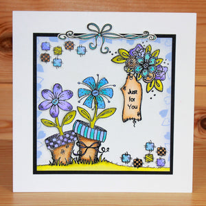 Hobby Art Stamps - Clear Polymer Stamp Set - A5 - Floral Patchwork