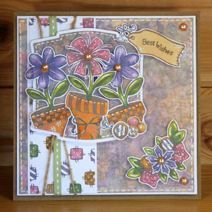 Hobby Art Stamps - Clear Polymer Stamp Set - A5 - Floral Patchwork