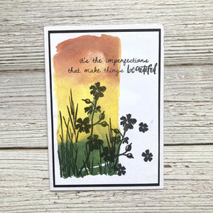 Hobby Art Stamps - Clear Polymer Stamp Set - A5 - Floral Silhouettes