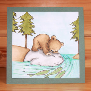 Hobby Art Stamps - Clear Polymer Stamp Set - Grizzly Bear