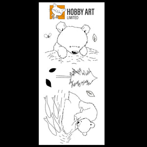 Hobby Art Stamps - Clear Polymer Stamp Set - Grizzly Bear