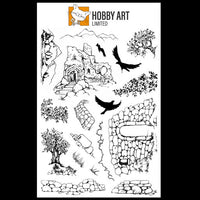 Hobby Art Stamps - Clear Polymer Stamp Set - Heritage Walk
