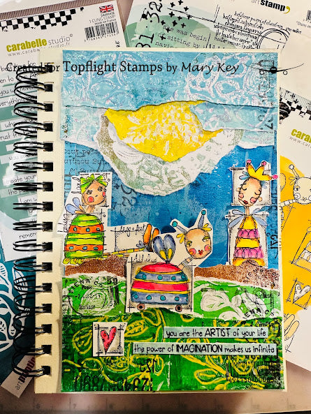 Carabelle Studio - A6 - Rubber Cling Stamp Set -  Edwige Verrière - Mini Art Journal Words