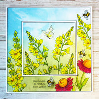 Hobby Art Stamps - Clear Polymer Stamp Set - A5 - Happiness Blooms