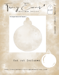 Tracy Evans Boutique Designs - Snippet Stencil - 4 x 4 - Bauble 2 (Cut out included)