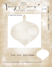 Tracy Evans Boutique Designs - Snippet Stencil - 4 x 4 - Bauble (Cut out included)