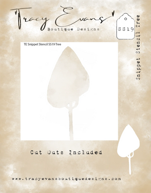 Tracy Evans Boutique Designs - Snippet Stencil - 4 x 4 - Tree - SS19