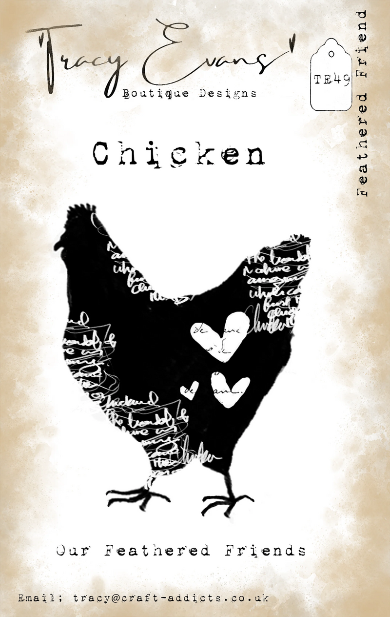 Tracy Evans Boutique Designs - Clear Stamps - A7 - Feathered Friend - TE49