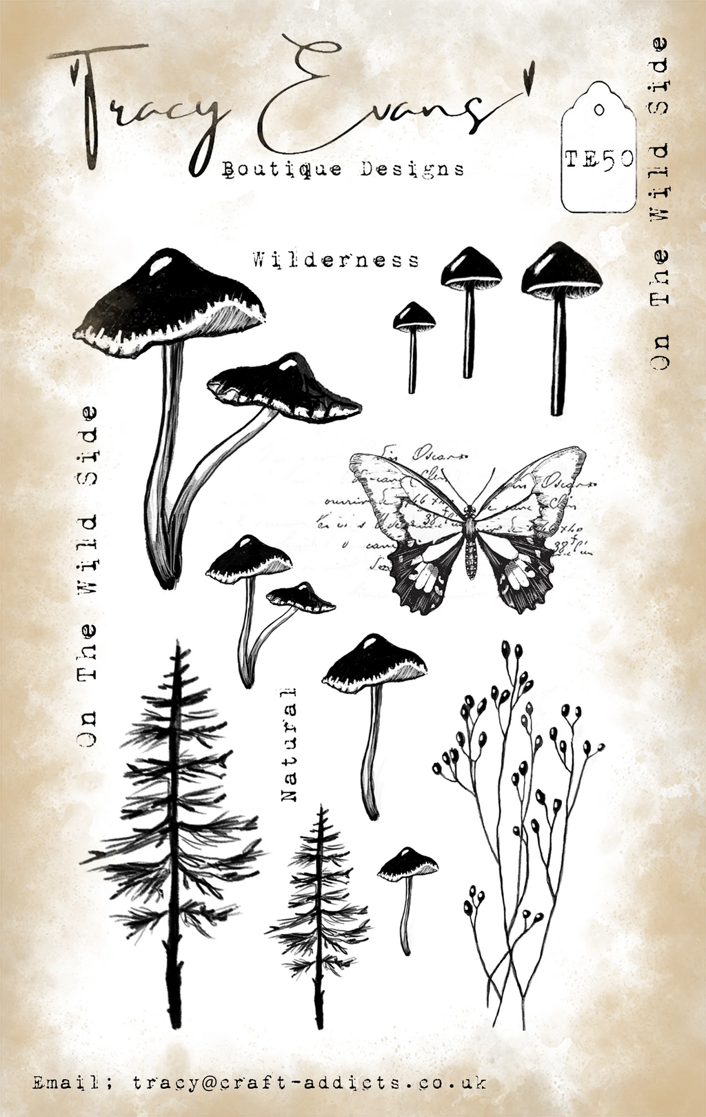 Tracy Evans Boutique Designs - Clear Stamps - A6 - On the Wild Side - TE50