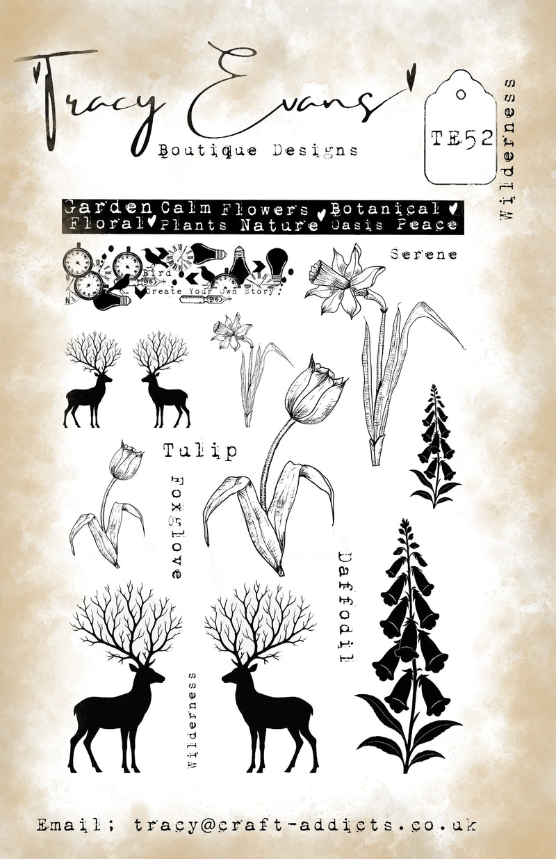 Tracy Evans Boutique Designs - Clear Stamps - A5 - Wilderness - TE52