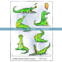 Katzelkraft - A5 - KTZ314 - Unmounted Red Rubber Stamp Set - Crocodiles