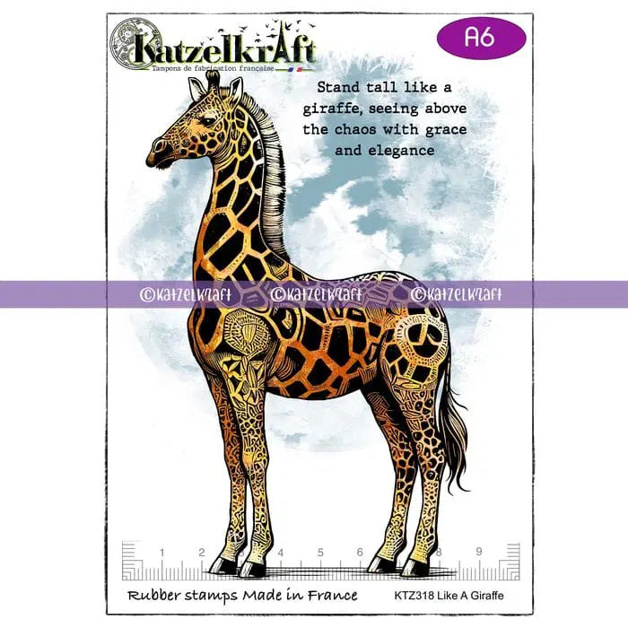 Katzelkraft - A6 - KTZ318 - Unmounted Red Rubber Stamp - Like a Giraffe